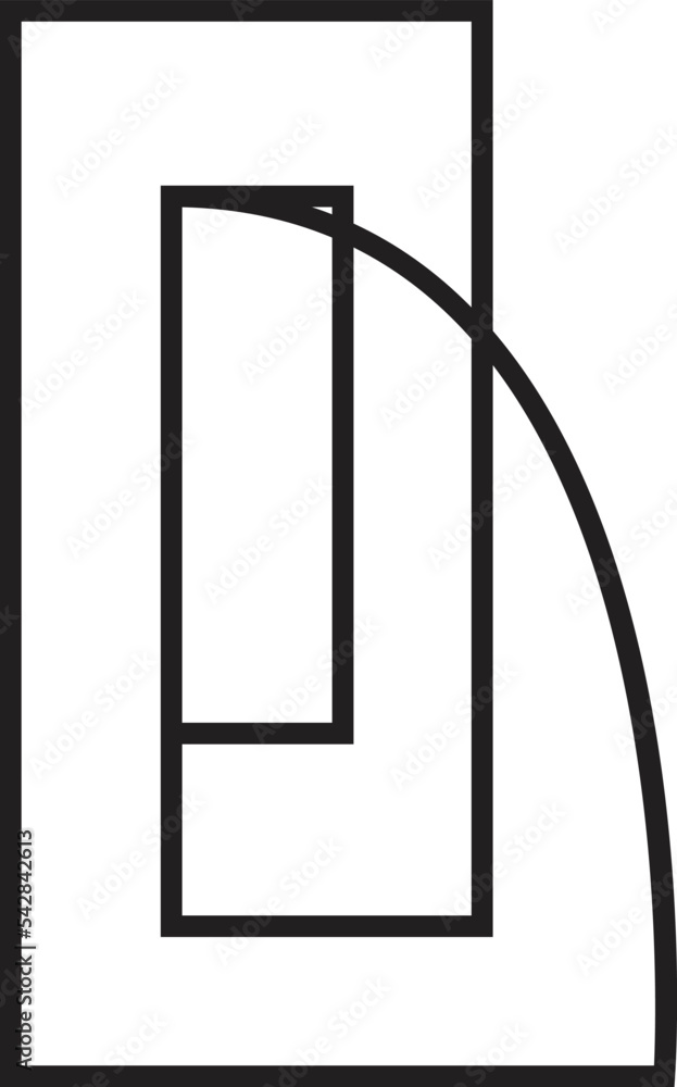 Abstract square line logo illustration in trendy and minimal style Abstract square line logo illustration in trendy and minimal style
