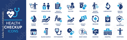 Obraz na plátně Health checkup icon set