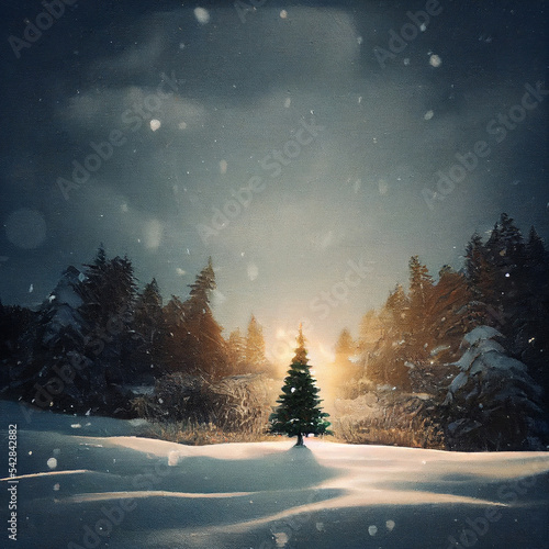 christmas tree in the snow © Peter