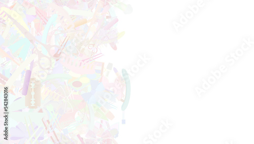 Background pattern abstract seamless design texture. Pastel. Vertical stripe. Border frame, transparent background. Theme is about barbershop, straight razor, parlor, tones, maquillage, hairdressing