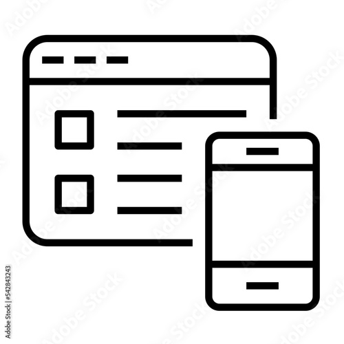 Icon User Interface Design With Style Outline