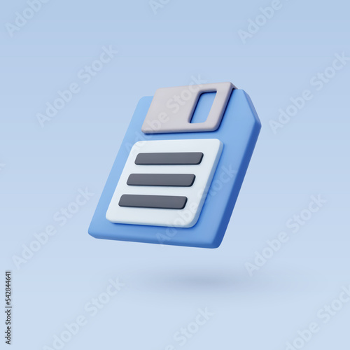 3d Vector Diskette or floppy disk, Online data storage, save files and backup concept.