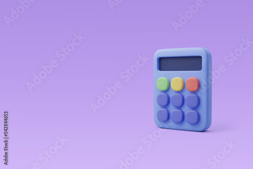 Vector Illustration of 3D Realistic calculator icon isolated. Education, Business and Finance Concept.