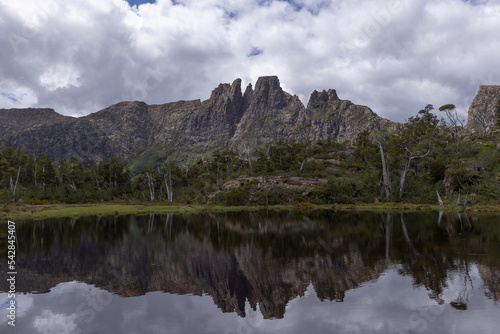 close view of mt geryon and the pool of memories on a summer day at the labyrinth photo