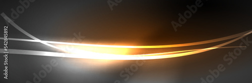 Neon glowing fluid wave lines, magic energy space light concept, abstract background wallpaper design
