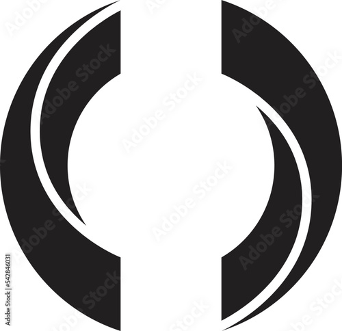 Abstract half circle logo illustration in trendy and minimal style