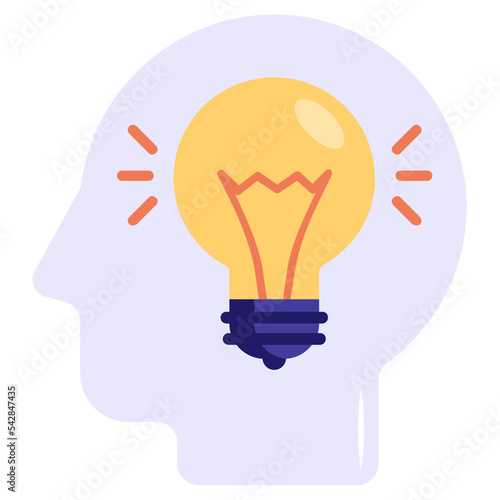 Trendy flat icon of creative mind 