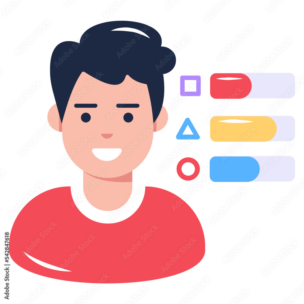 A flat icon design of business presentation A flat icon design of business presentation