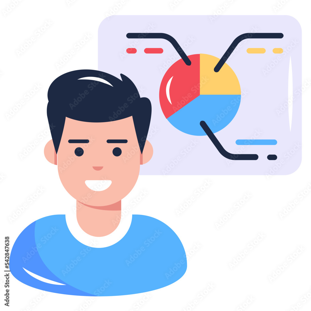 A flat icon design of business presentation A flat icon design of business presentation