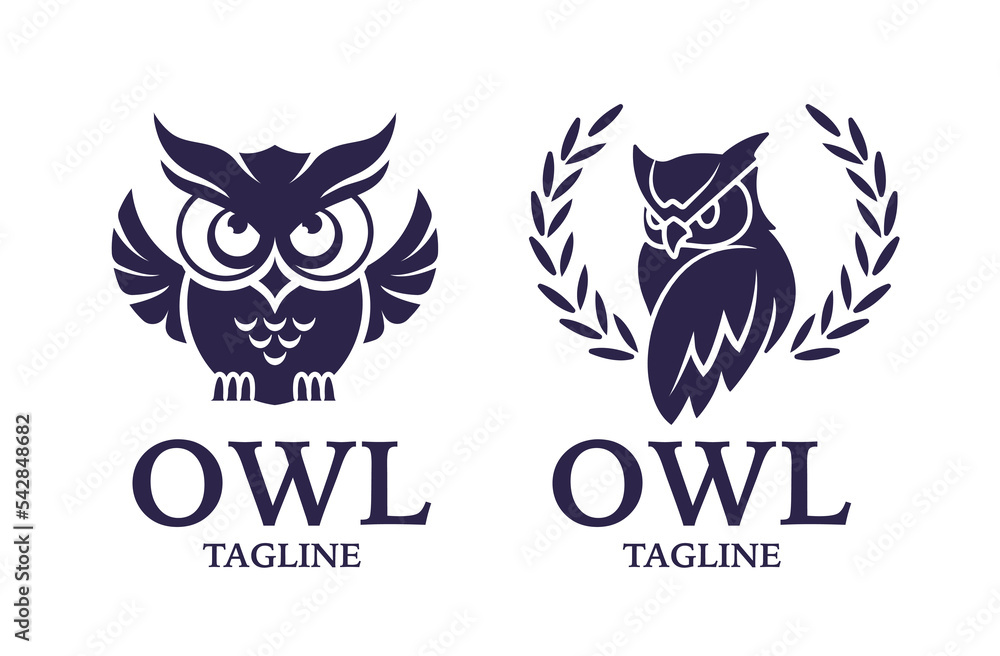 Owl bird logo, education owl, wise owl logo design Owl bird logo, education owl, wise owl logo design