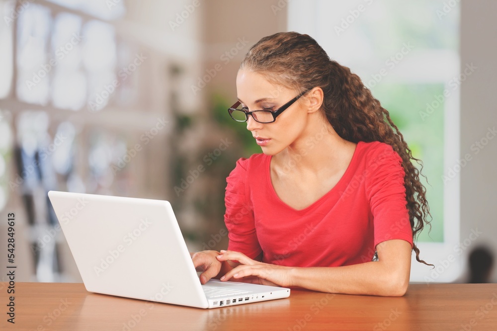 Young business person work on laptop computer Young business person work on laptop computer