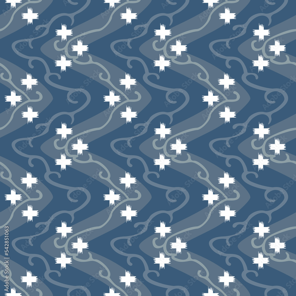 Japanese Cross Shape Zigzag Vector Seamless Pattern Japanese Cross Shape Zigzag Vector Seamless Pattern