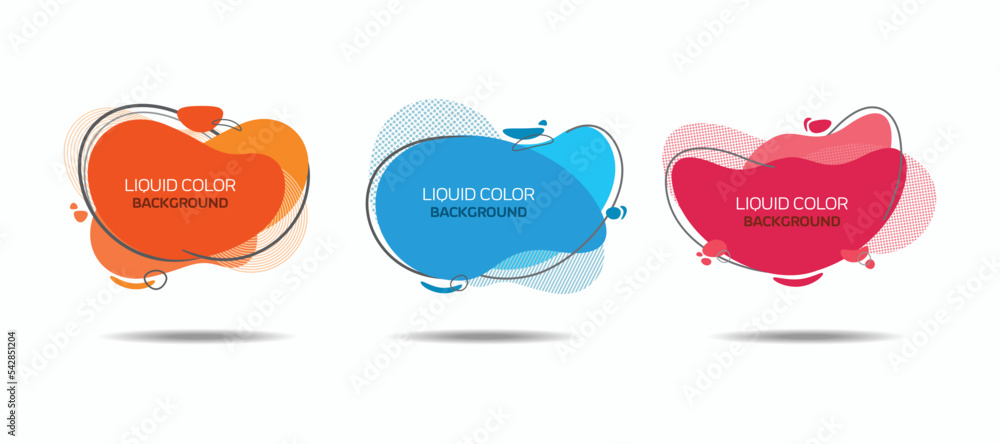 Bundle set of colorful liquid banners with abstract concept Bundle set of colorful liquid banners with abstract concept
