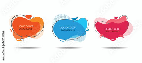 Bundle set of colorful liquid banners with abstract concept