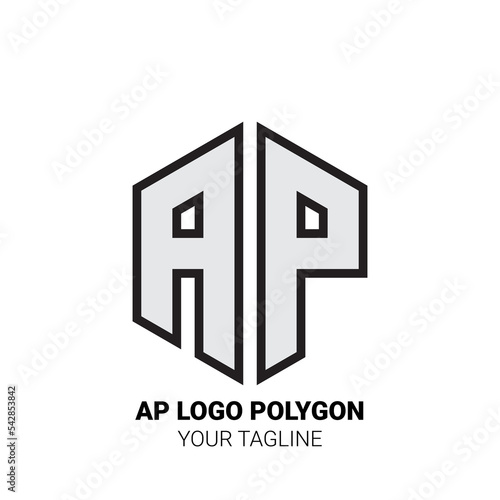 AP Logo Polygon - Minimalist Alphabet Logo in Polygon Shape