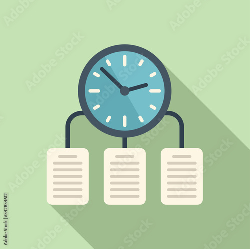 Time management icon flat vector. Business clock. Work control