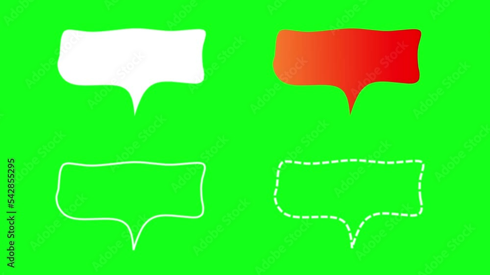 Set of speech bubbles on a green background. White color chat effect, orange gradient, white line and dotted Set of speech bubbles on a green background. White color chat effect, orange gradient, white line and dotted