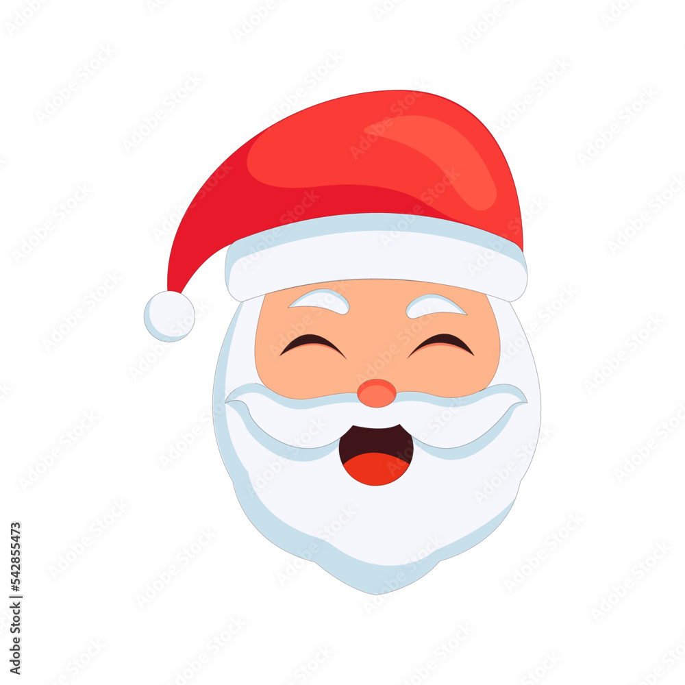 Happy Santa Claus face vector isolated on white background. smiling Santa Claus vector. Happy Santa Claus face vector isolated on white background. smiling Santa Claus vector.