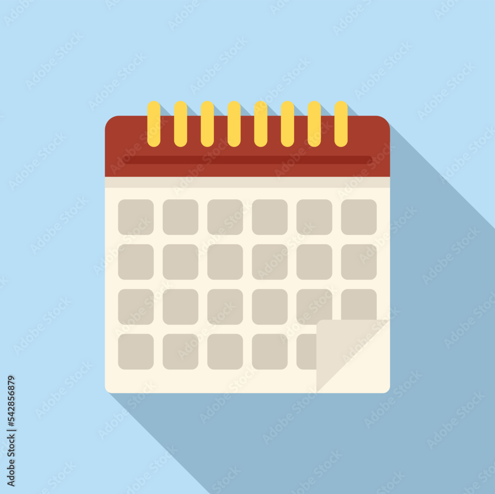 Calendar data icon flat vector. Time work. Control task Calendar data icon flat vector. Time work. Control task