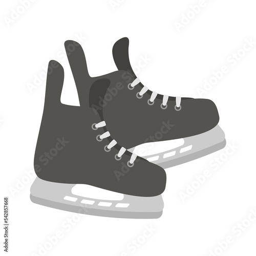 Winter hockey skates on a white background