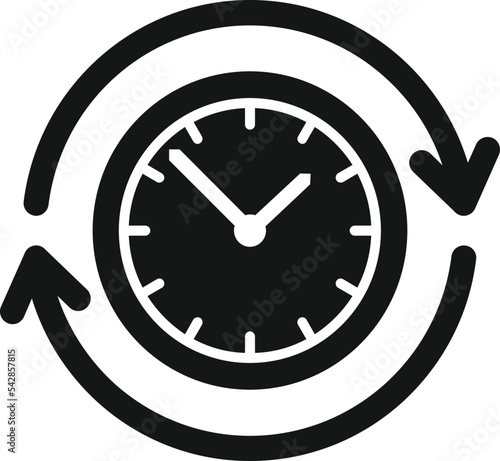 Time control icon simple vector. Project clock. Timer manager
