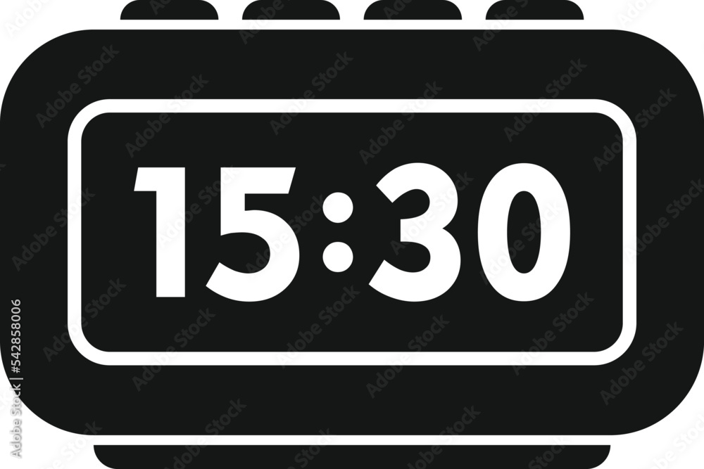 Digital alarm clock icon simple vector. Business work. Project control Digital alarm clock icon simple vector. Business work. Project control
