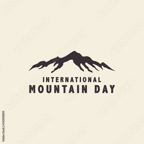 International Mountain Day for greeting cards  posters and banners Vector illustration.