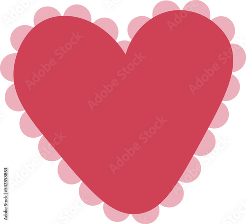 Red heart icon. Happy Valentines Day. Love sign symbol. Simple greeting card template. Cute graphic object. Flat design. White background. Isolated. Vector illustration