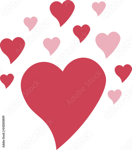 Red heart icon. Happy Valentines Day. Love sign symbol. Simple greeting card template. Cute graphic object. Flat design. White background. Isolated. Vector illustration