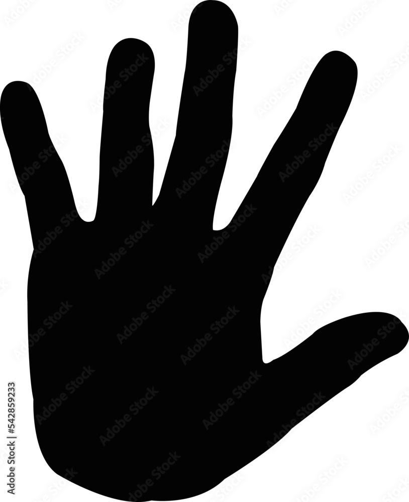Fototapeta premium a hand black color silhouette artwork