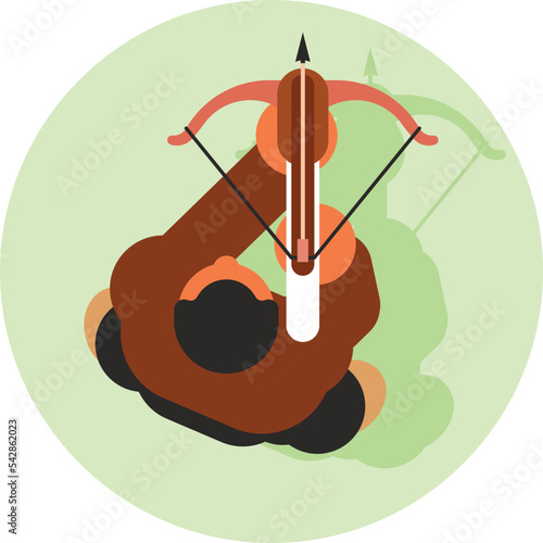 An Archer Shooting With A Crossbow, Isolated On Transparent Background Fototapet