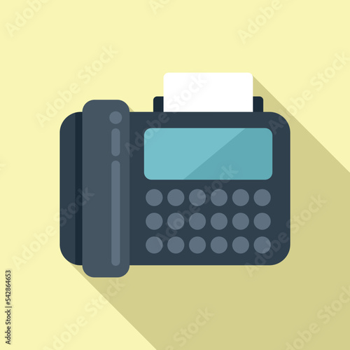 Fax phone icon flat vector. Service support. Work online