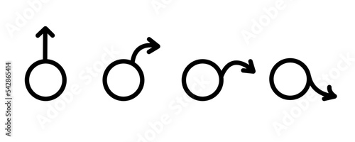 Erectile dysfunction, prostatitis, Impotence. Sex problem. Male gender symbol. Impotence, flaccid soft penis. Infertility, pills for potency. Stock vector illustration isolated on white background.