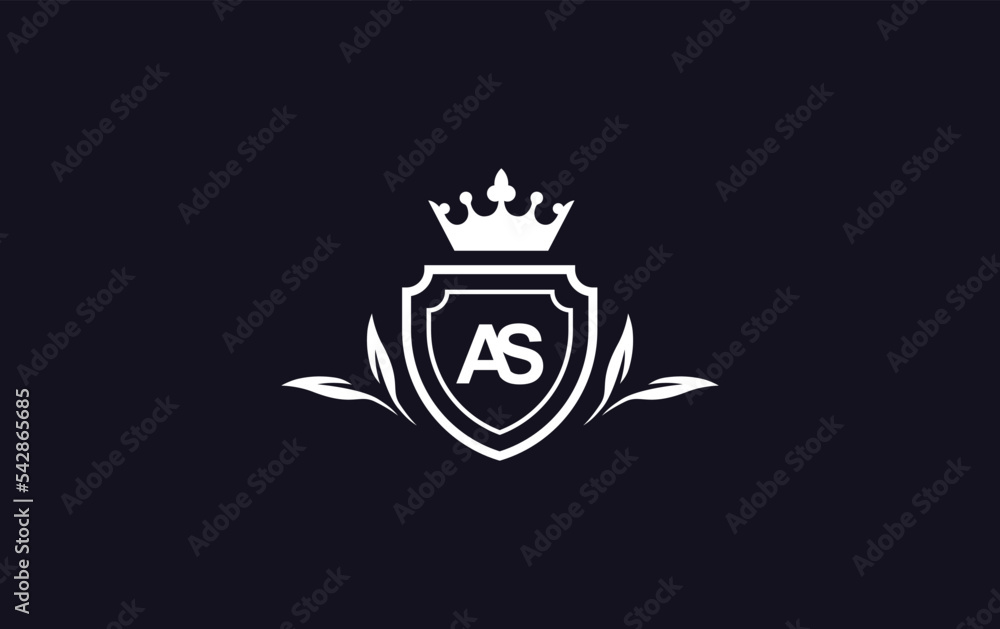 Shield with crown icon and Royal luxury crown monogram symbol. King with laurel wreath queen and crown logo design vector symbol Shield with crown icon and Royal luxury crown monogram symbol. King with laurel wreath queen and crown logo design vector symbol