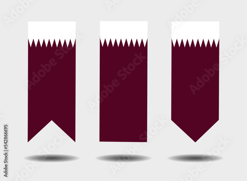 Set of vertical Qatar flags. Qatar is a country in the Middle East that will host the 2022 world football championship.
