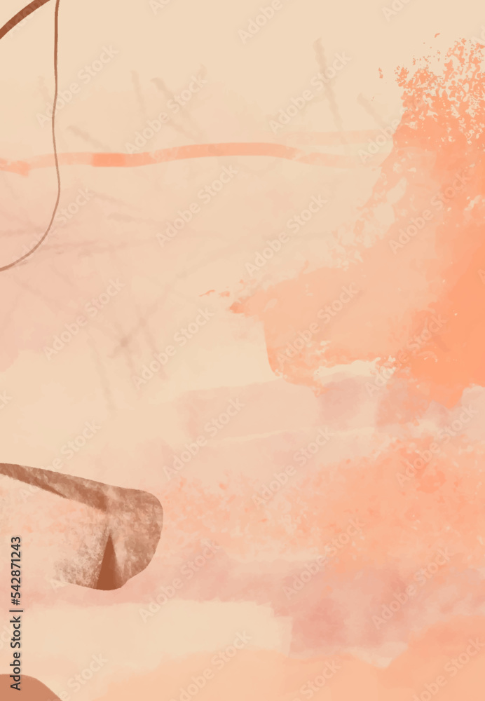 Fototapeta premium Creative minimalist hand painted illustrations for wall decoration.