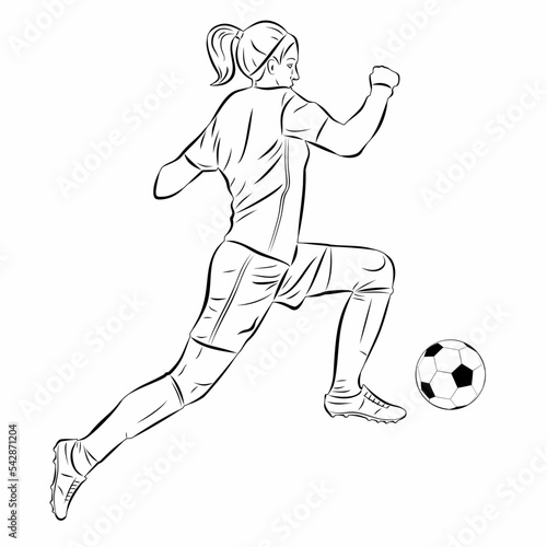 illustration of soccer player, vector drawing