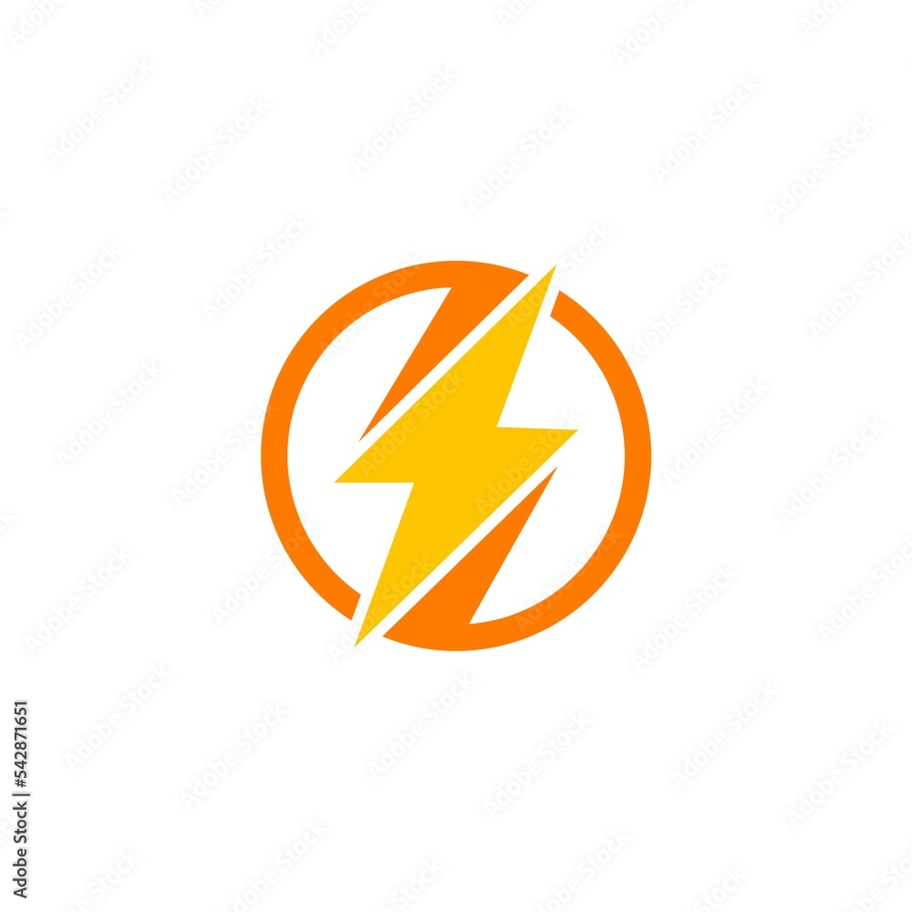 Lightning flash logo. Thunder Lightning icon isolated on white background Lightning flash logo. Thunder Lightning icon isolated on white background