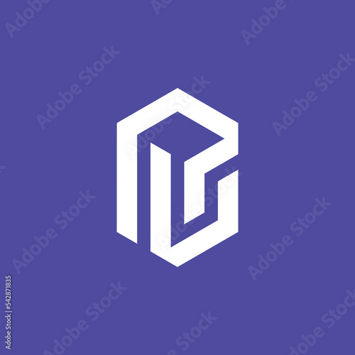 Modern and minimalist initial letter PU or UP monogram logo