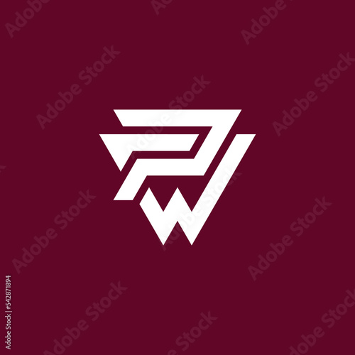 Modern and minimalist initial letter PW or WP monogram logo