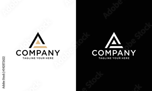 Letter AP logo design template elements. on a black and white background.