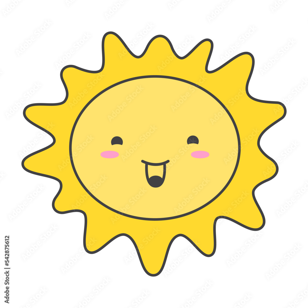 sun icon, weather forecast, outline only