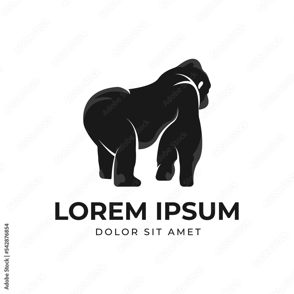 Fototapeta premium vector gorilla silhouette, simple, minimalist, logo template