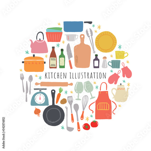 キッチン用品のアイコンイラスト