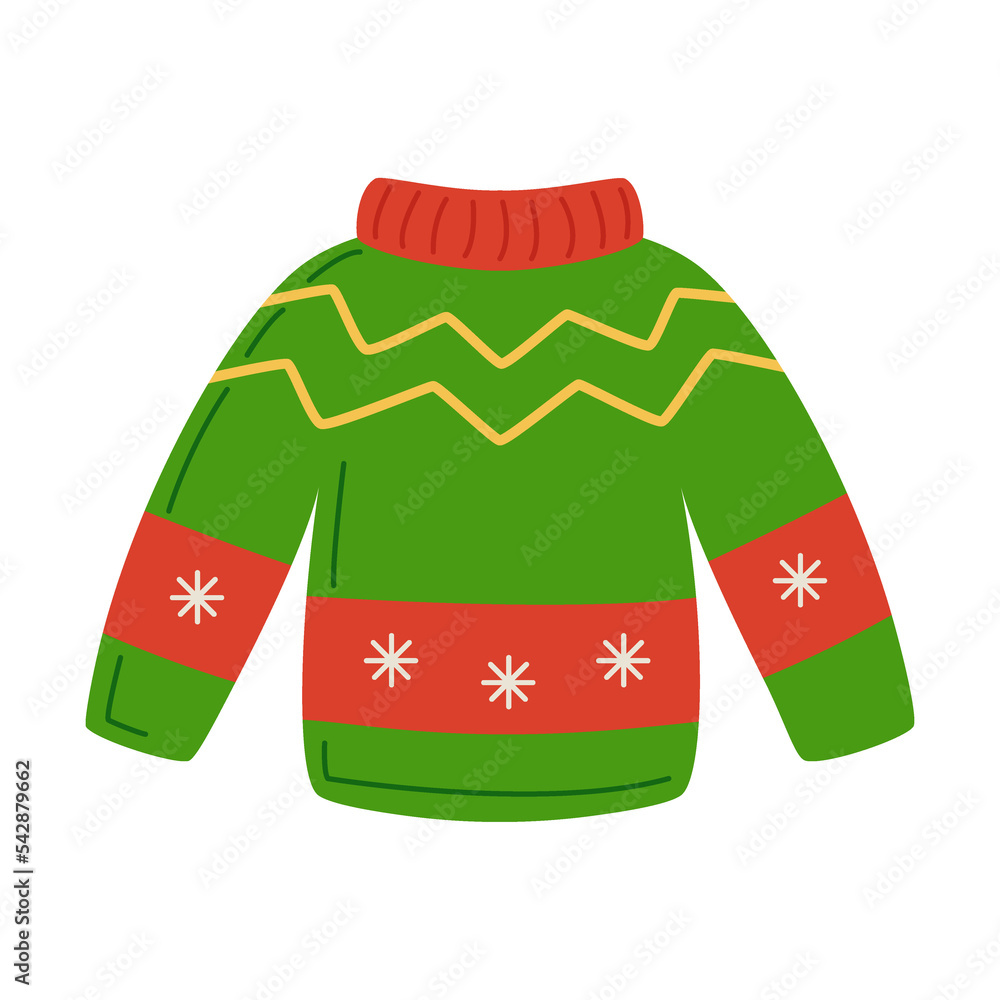 Cartoon ugly Christmas sweater PNG file with transparent background. Stock  Illustration | Adobe Stock