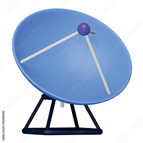 Antenna satellite 3d rendering isometric icon.