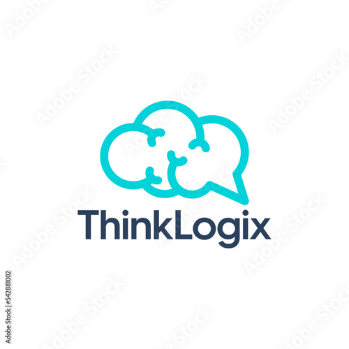 brain and smart think logo design templates