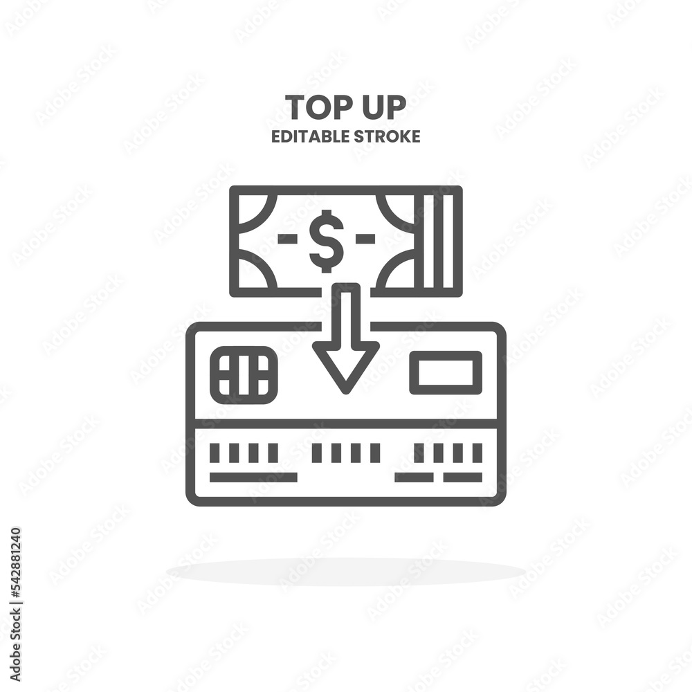 Credit Card Top Up line icon. Vector illustration on white background. Editable Stroke and pixel perfect. You can use for web, app and more. Credit Card Top Up line icon. Vector illustration on white background. Editable Stroke and pixel perfect. You can use for web, app and more.
