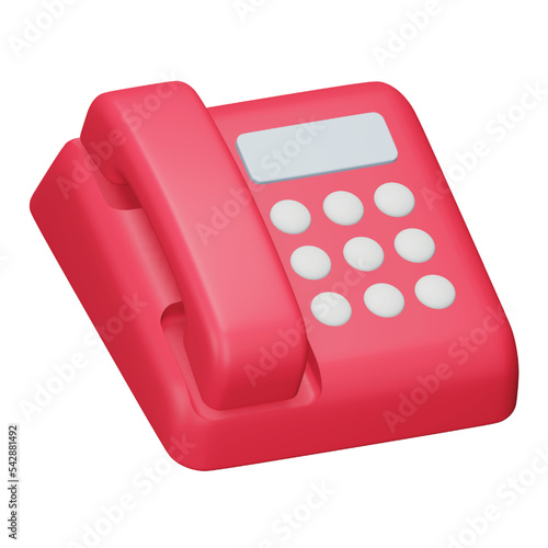 Telephone 3d rendering isometric icon.