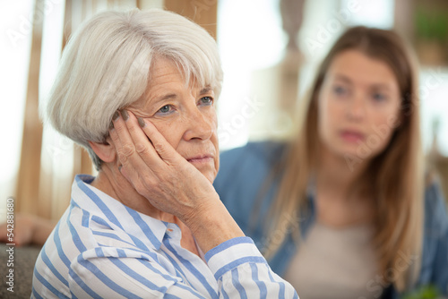 Картината върху платно strong quarrel between elderly mother and her adult daughter